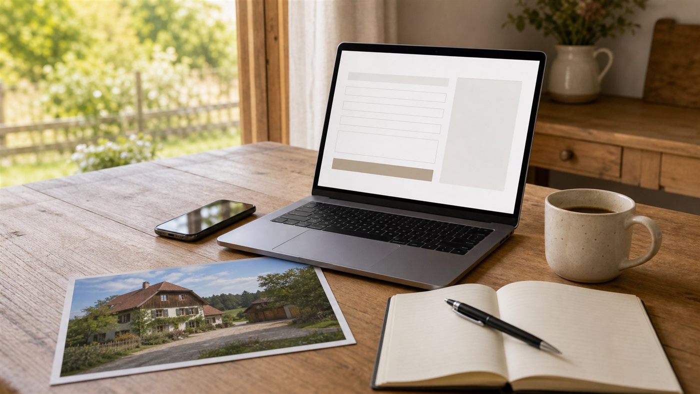 Online-Vormerkung für Bauernhaus und Resthof
