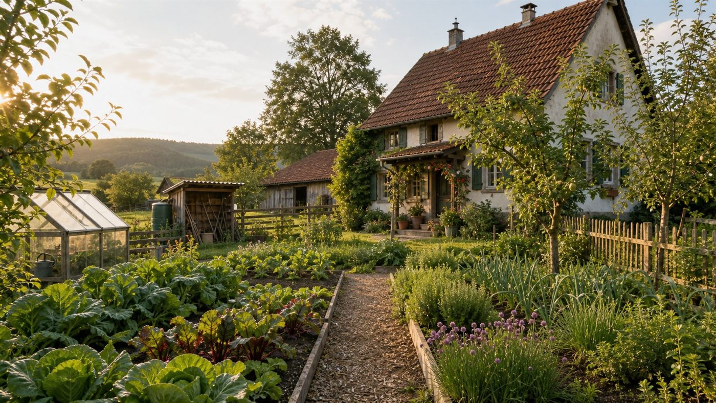 Bauernhaus für Selbstversorger mit Garten